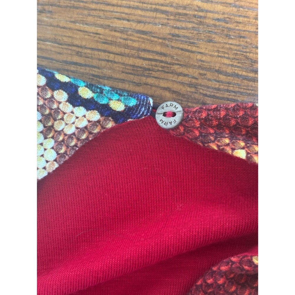 FARM by Anthropologie Floral Knit Maxi Dress in Red/Rust/Pink Floral Print W XS - Picture 7 of 8